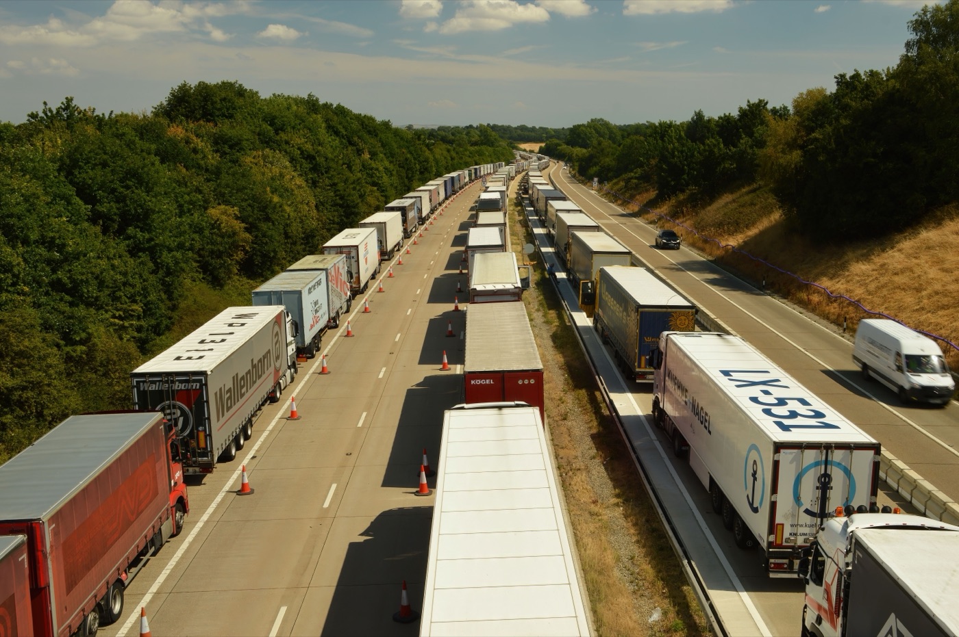 Freight trucks on the highway